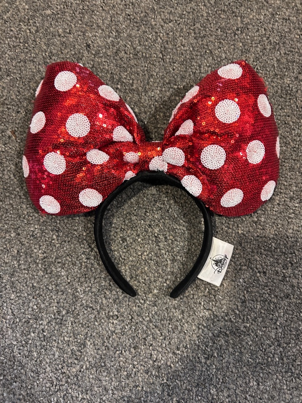 Disney Sequin Minnie Bow Headband - Red, White & Black